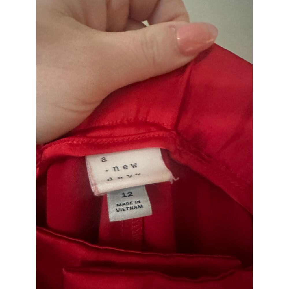 A New Day Red Satin Trousers Size 12 - Picture 6 of 8